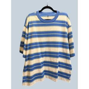 Mode of One Blue and White Striped Cotton T-Shirt XL